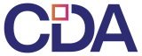 CDA Academy Logo with letters CDA and a cube design in letter D